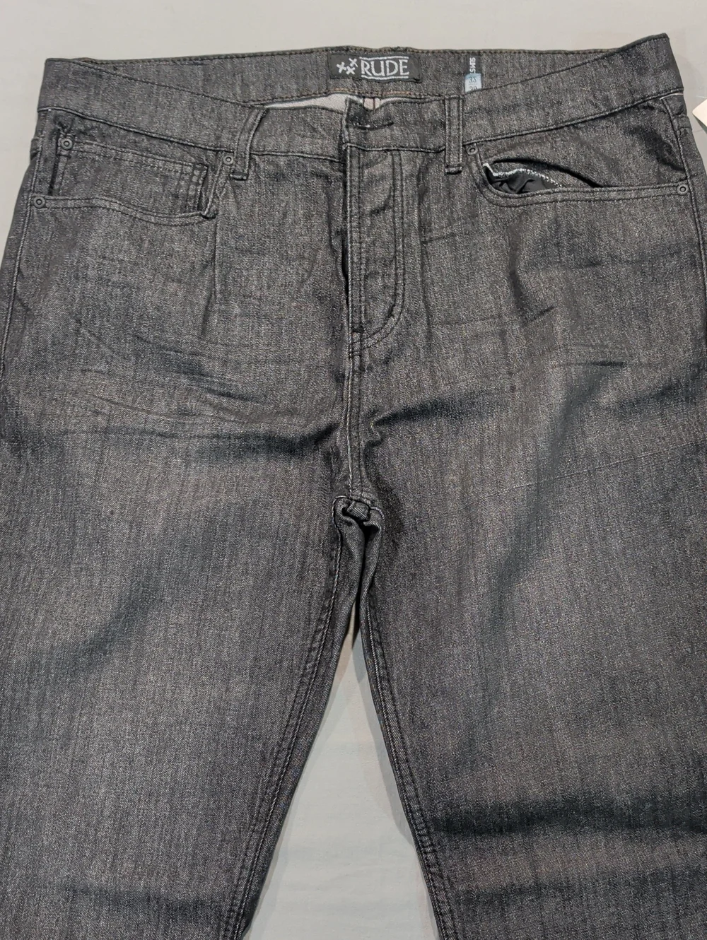 RUDE Hot Topic Slim Straight Black Denim Pants - Size 38x32 NWT